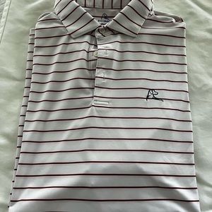 Men’s XXL white with red stripes polo shirt